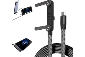 2-in-1 Invisible Holder Charger Cable, 240W Fast Charging Cord with Built-in Phone Stand, 5ft Nylon Braided Cord for Smartpho