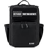 WOLFpak 15L Slim Tactical Gym Backpack - Durable 1000D Waterproof Oxford Material | Minimalist Daypack w/Laptop Pocket & Dual Cup Holders | Great for Travel & Everday Carry | (Alpha Black)