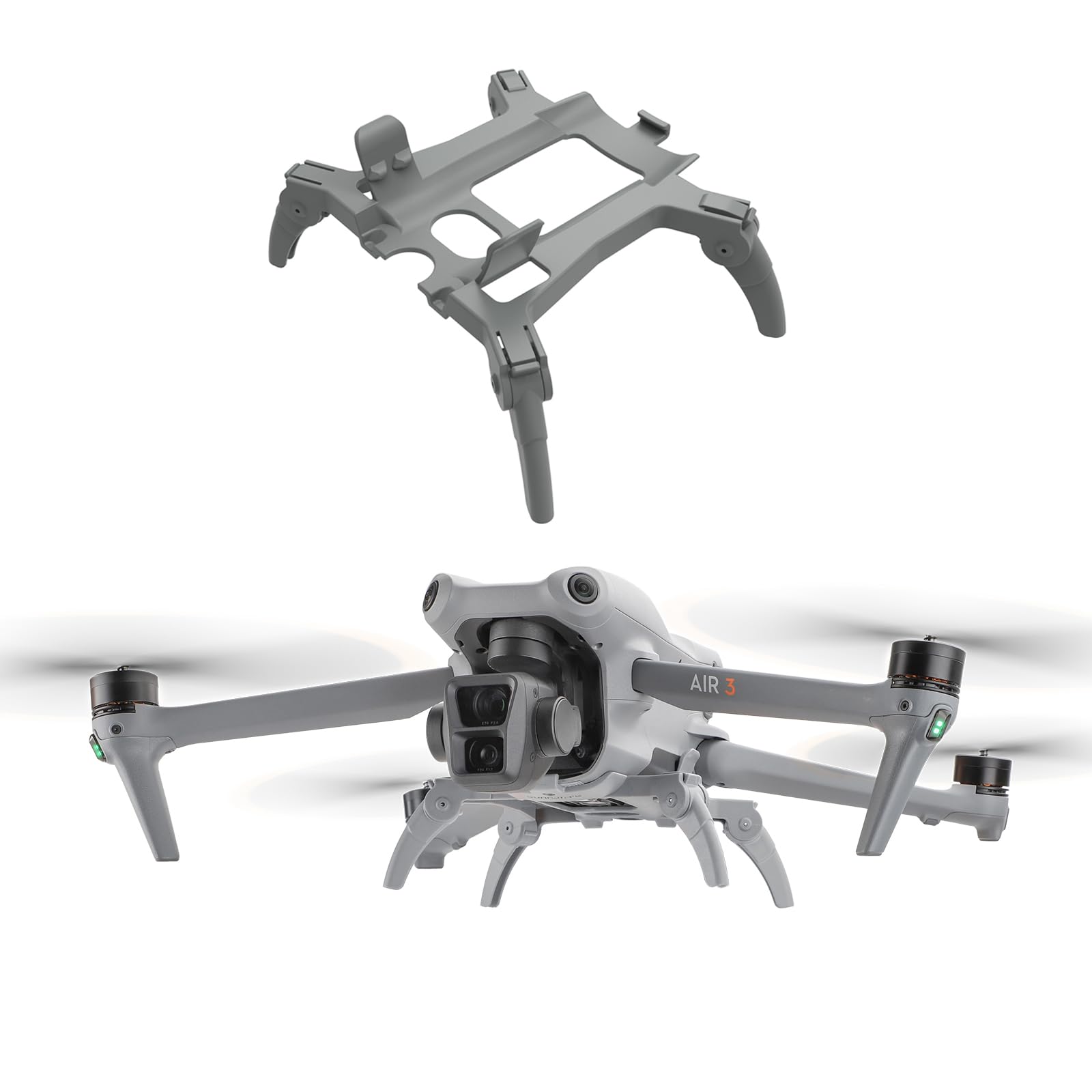 ZJRXM Air 3 Landing Feet Spider Leg Foldable Extended Landing Gear for DJI Air 3 Drone (Grey)