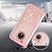 Moto E4 Case (USA Version) (Not Fit Moto E4 Plus) w/ Tempered Glass Screen Protector [2 Pack],LeYi Glitter Girls Women Heavy Duty Shockproof Protective Phone Case for Motorola E (4th Gen) TP Rose Gold