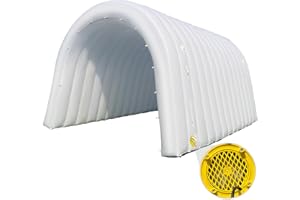 GR8FUN Inflatable Sports Tunnel Entrance 16x10x10FT White, Built-in Blower – Event Inflatable Tunnel Tent for Team Intros, Bu