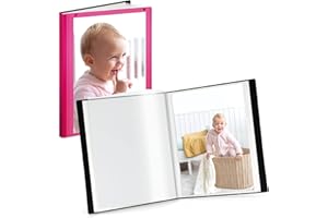 CRANBURY Small Photo Album 4x6 (Pink), 2-Pack 4 x 6 Photo Book, 24 Pockets Shows 48 Pictures, Mini Plastic Picture Album Binder with Customizable Cover