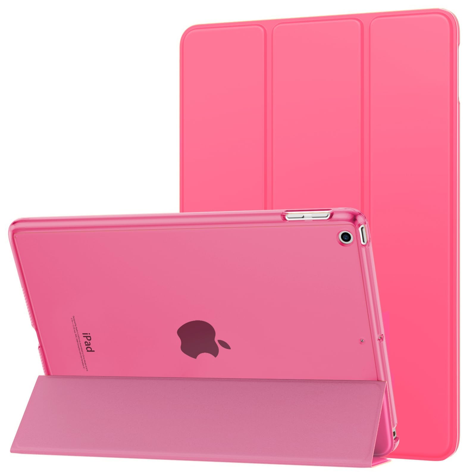 MoKo Case Fit 2018/2017 iPad 9.7 5th/6th Generation, Slim Lightweight Smart Shell Stand Cover with Translucent Frosted Back Protector Fit iPad 9.7 2018/2017, Auto Wake/Sleep, Watermelon Red — image 1