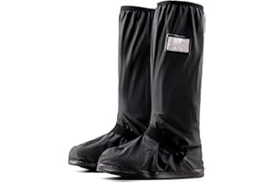 PUBOOM Womens Ankle Rain Boots Waterproof Anti-Slip Chelsea Shoes for ladies Black