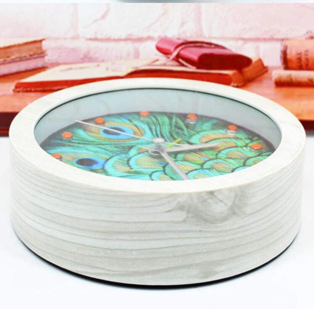 12cm Yaju Quarz Pendeluhr Kaminuhren Retro Pfau Holz Kleine Schlafzimmer Wohnzimmer Dekoration Stumm Uhr Ornamente 12