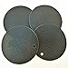 Smithcraft Silicone Trivets for Hot Dishes Pots & Pans, Black Silicone Trivet Mat for Table, Round Pot Holders, Jar Opener & Spoon Rest, Non Slip, Flexible, Durable Heat Resistant Mat Hot Pads Black
