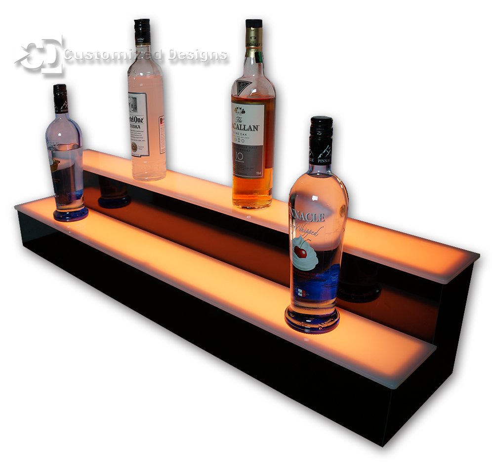 36" 2 Tier LED Illuminated Bar Shelves Amazon.co.uk Kitchen & Home