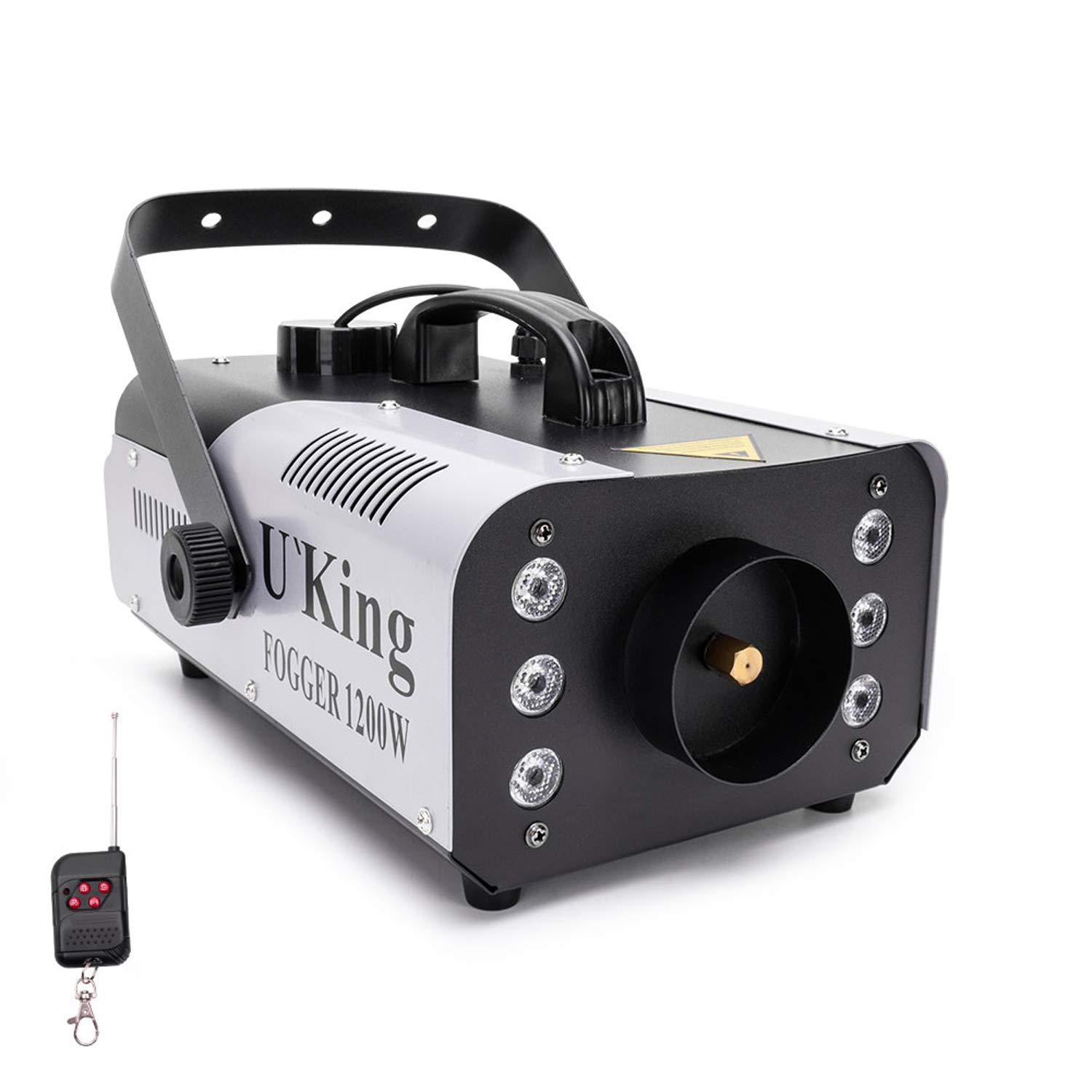 U`King Fog Machine 1200W Smoke Machine with Wireless Remote Control and 6 Colorful LED Lights for Christmas Halloween Wedding Stage Effect DJ Disco Party Stage