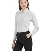 MGWDT White Button Down Shirt Women's Long Sleeve Oxford Wrinkle Resistant | Chest Pocket,Soft Fabric,Classic-Fit,Button Down Collar,Office,Business Casual