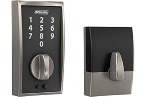 Schlage BE375 CEN 619 Touch Century Deadbolt, Electronic Keyless Entry Lock, Satin Nickel