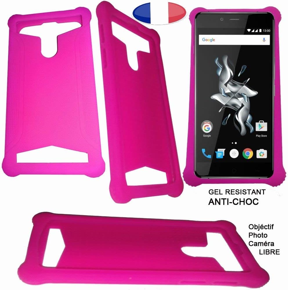 Silicone gel case compatible with Lava Iris Fuel 60 - Pink - CEKATECH® Universal Quality Protection