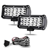 GREUNION 7 INCH Led Light Bar 120W Driving Fog Off