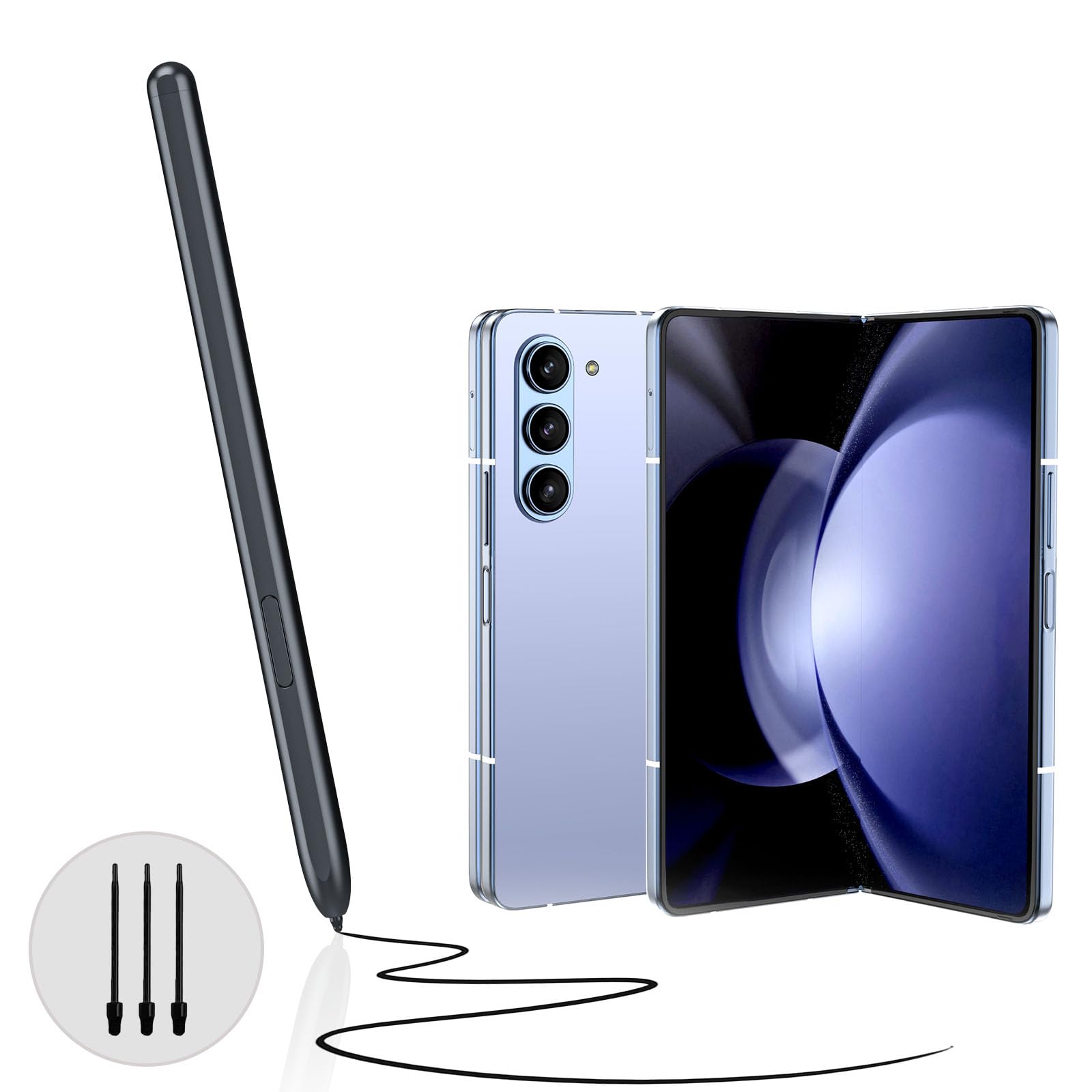 CENMASO Galaxy Z Fold 5 case with S Pen Fold Edition for Galaxy Z Fold 5 Capacitive Stylus Precision Tip Pen case Replacement for Samsung Galaxy Z Fold 4 Violet