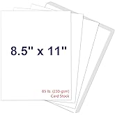 White Cardstock 8.5 x 11, 230gsm Cover Cardstock Paper, 85 Lb Heavy Card Stock for Printer, Card Stock Paper for Invitations,