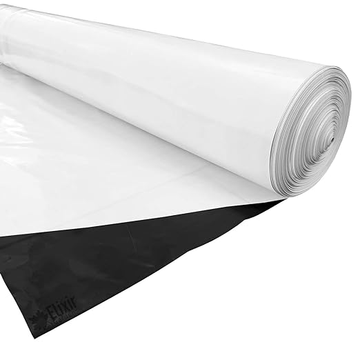 Elixir Gardens 2m x 5m Black and White Polythene Sheeting Garden Cover