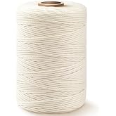 SMART&amp;CASUAL 600 Feet 2mm Cotton Butcher Twine String Soft Food Safe for Cooking Craft Baker Kitchen Meat Turkey Sausage Roasting Gift Wrapping Gardening Crocheting Knitting