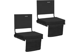OSPORTIS Stadium Seats for Bleachers with Back Support, Bleacher Seats with Backs and Cushion, Wide Padded Portable Stadium Seats Chairs with Backs and Shoulder Strap