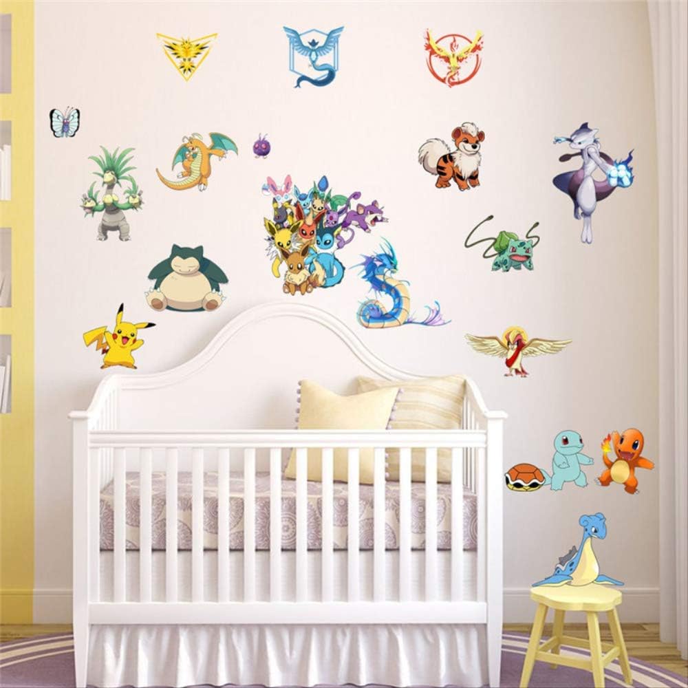 Autocollant Mural Pokemon Personnage Autocollant Mural Creative Mignon Pikachu Bande Dessinee Mural Pvc Applique Enfant Bebe Chambre Decoration Murale 45cm X60cm Decorations Murales Bebe Puericulture Okey Marketing