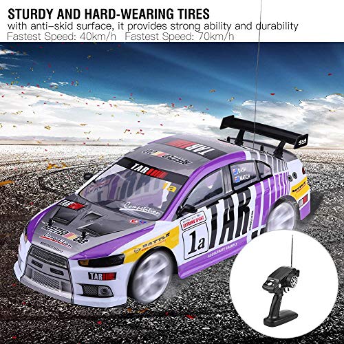 RC Drift Auto Spielzeug, 1/10 4-Räder Antrieb 4WD Fernbedienung Drift Auto RC Rennwagen Modell Spielzeug Fahrzeug(Zwei… – Bild 4