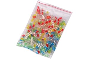 DAOKI C.J. SHOP 250pcs Multicolor (Green, Red, Yellow, Blue, White) 3mm LED Light Emitting Diode Lamp Diffused Assorted Kit