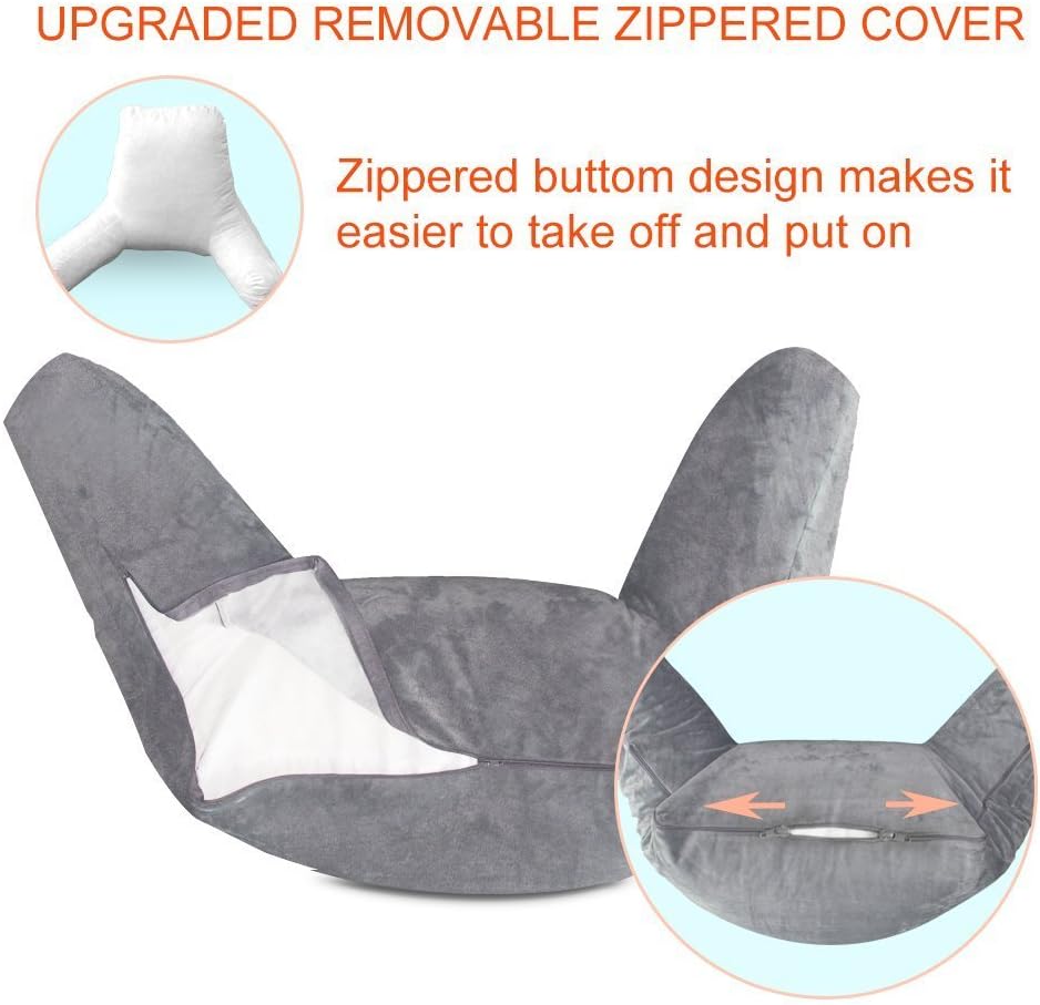 mittaGonG Backrest Reading Pillow with Arms Removable Cover Gray: Home & Kitchen