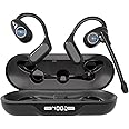 iDIGMALL Bluetooth 5.4 Headset w/Detachable Microphone, Open Ear Headphones w/Noise Canceling Mic & Mute for Call, Multipoint Wireless Earbuds w/Charging Case for Office Home Work Driving Travel, 60H