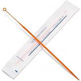 BAODEBA 10ul 100pcs Disposable Sterile Inoculating Loops | Plastic Sampling Rod, Individually Wrapped, For Bacterial Culture, Scientific Lab, Orange