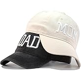 Mom and Dad Hats Baseball Cap Set – Gifts for New Parents Couples Mother Father's Day 3D Embroidery Adjustable Soft Dad Hat
