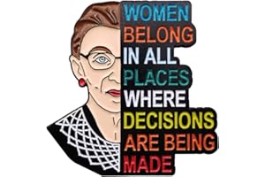 Arturbo for RBG Pin Women Girl Power Feminist Pin Badges Notorious I Dissent Pins for Ruth Bader Ginsburg Justice Lapel Pins Brooch for Clothing Bags Hats Decoration