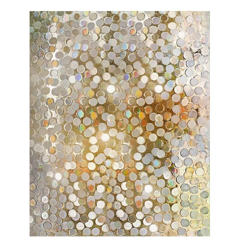 Ciieeo 1roll Colorful Dot Pattern Static Cling Window Film Privacy Door Sticker Decorative Film Easy Installation Protection Removable Reusable