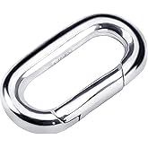 Yitexin 925 Sterling Silver Oval Necklace Clasp, 18 mm Charm Necklace Shortener Clip, Plain Jewelry Clasps Connector, Spring Enhancer Rings Replacement for Bracelet Key Chain Pendant Making (Silver)