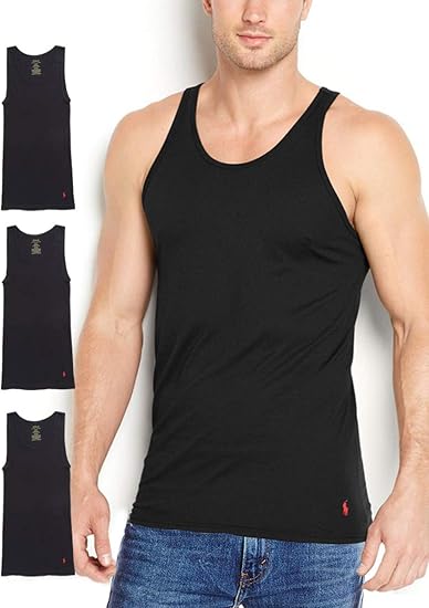 Amazon ポロ ラルフローレン Polo Ralph Lauren 3枚セット メンズ クラシックコットン リブ タンクトップ 黒 Rctkp3 Lctk 並行輸入品 タンクトップ 通販