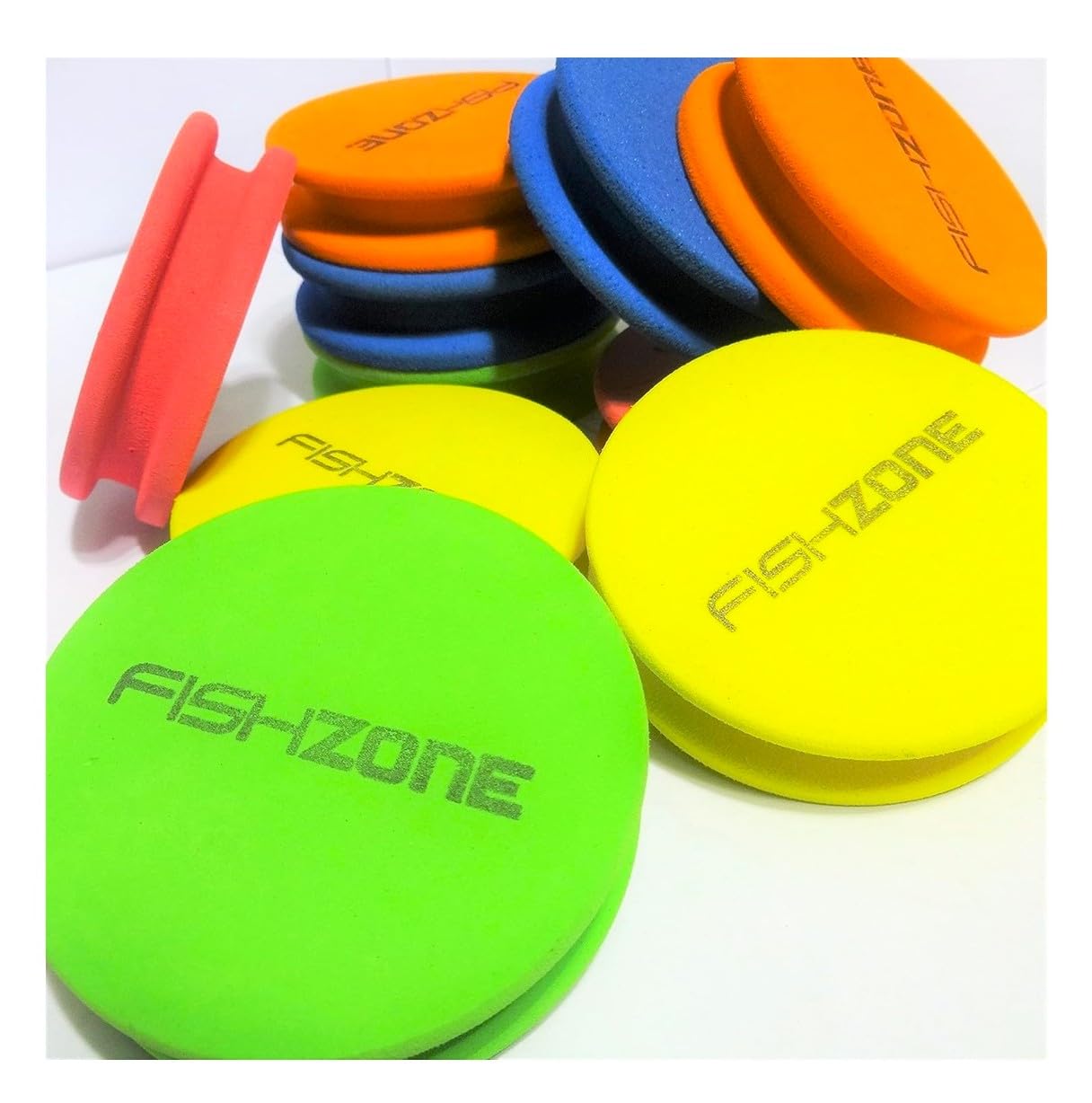FISHZONE - 10 Quality High Density Rig Winders 64mm Diameter x 15mm - Colour Coded to Keep your Sea and Coarse Fishing Rigs Organised and Tangle Free