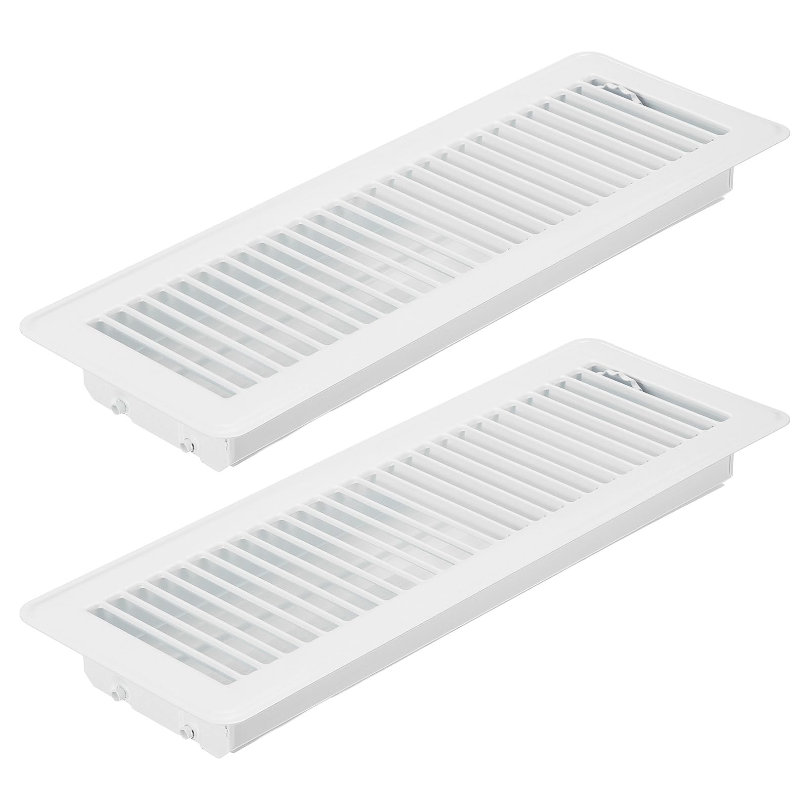 PATIKIL 14 x 4 Inch Floor Register, 2pcs Heavy Duty Air Vent Cover Steel Adjustable Decor Vents Easy Adjust Floor Grates for Sidewall Home Office, White