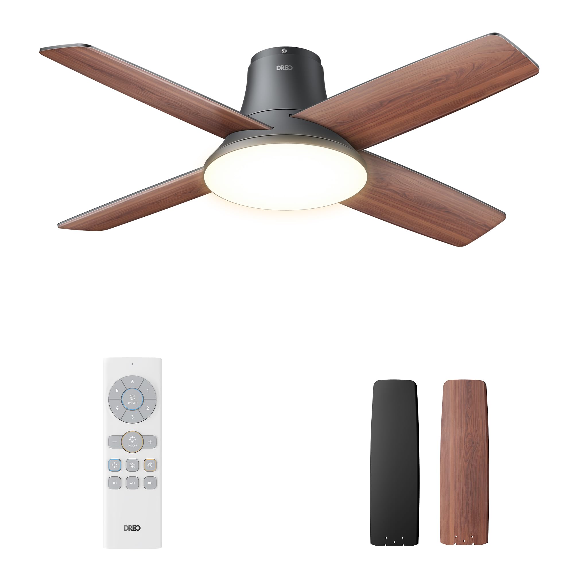 Dreo Ceiling Fans with Lights and Remote, 44 inch