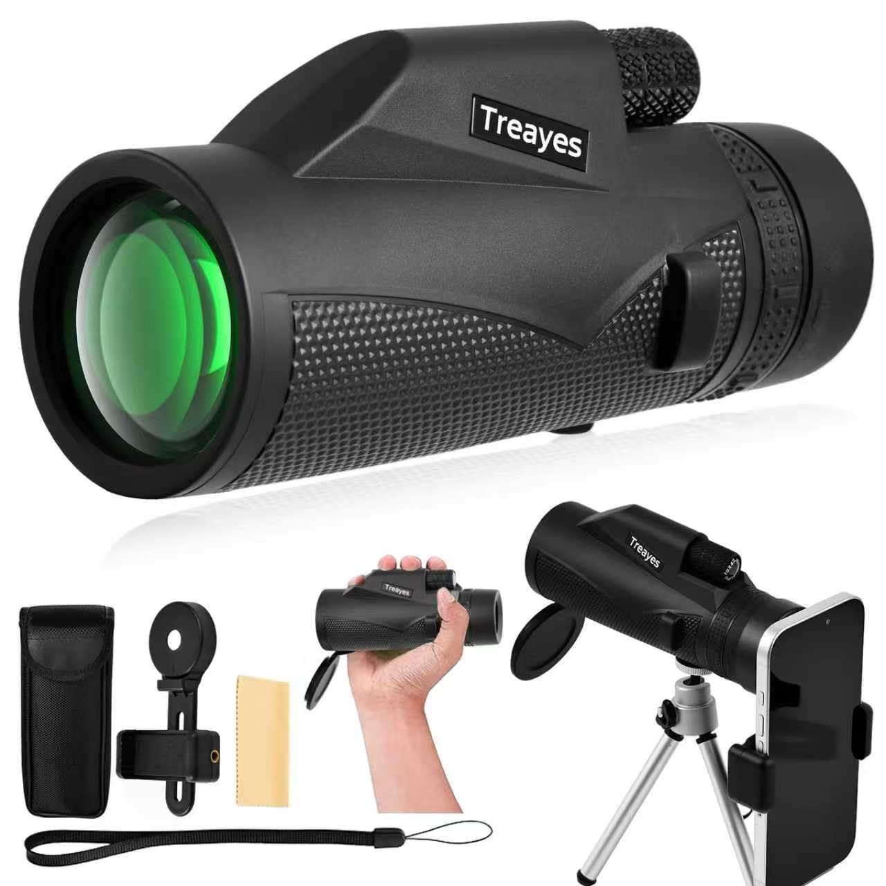 Photo 1 of 10x42 High Power Monocular Telescope - 2025 Flagship with 330g Ultra-Lightweight Design, Metal Frame, BAK4 Prism for HD Viewing, Includes Phone Adapter & Tripod for Bird Watching, Travel, Concerts