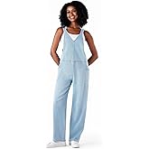 Fanica Women's Loose Fit Denim Overalls, Baggy Wide Leg Overalls for Casual Everyday Wear