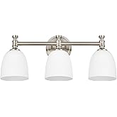 Ntsunxeko Bathroom Vanity Light, 3-Light Bathroom Light Fixtures Over Mirror, Traditional Vanity Lights for Living Room, Milk
