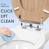 AQUALONA Premium Tongue and Groove Soft Close Toilet Seat Oak view 3