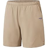 BASSDASH Men’s 7” Fishing Shorts UPF 50+ Lightweight Water Resistant Quick Dry for Hiking with Zipper Pocket FP06M