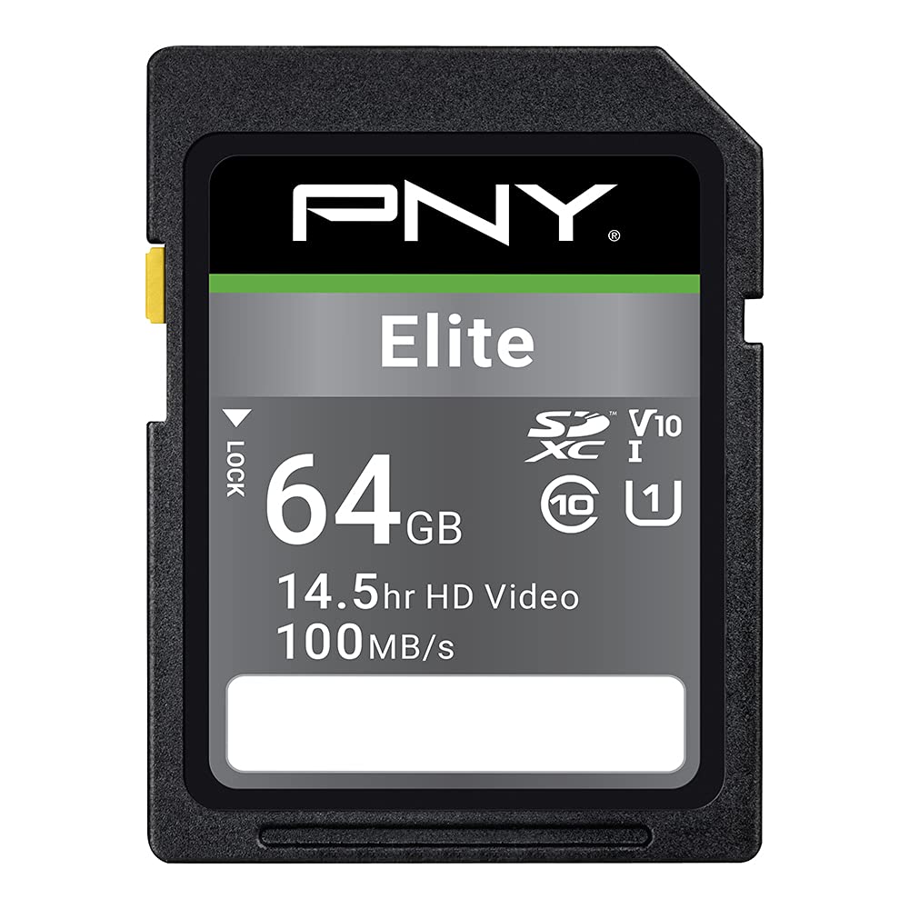 PNY Elite SDXC card 64GB Class 10 UHS-I U1 100MB/s