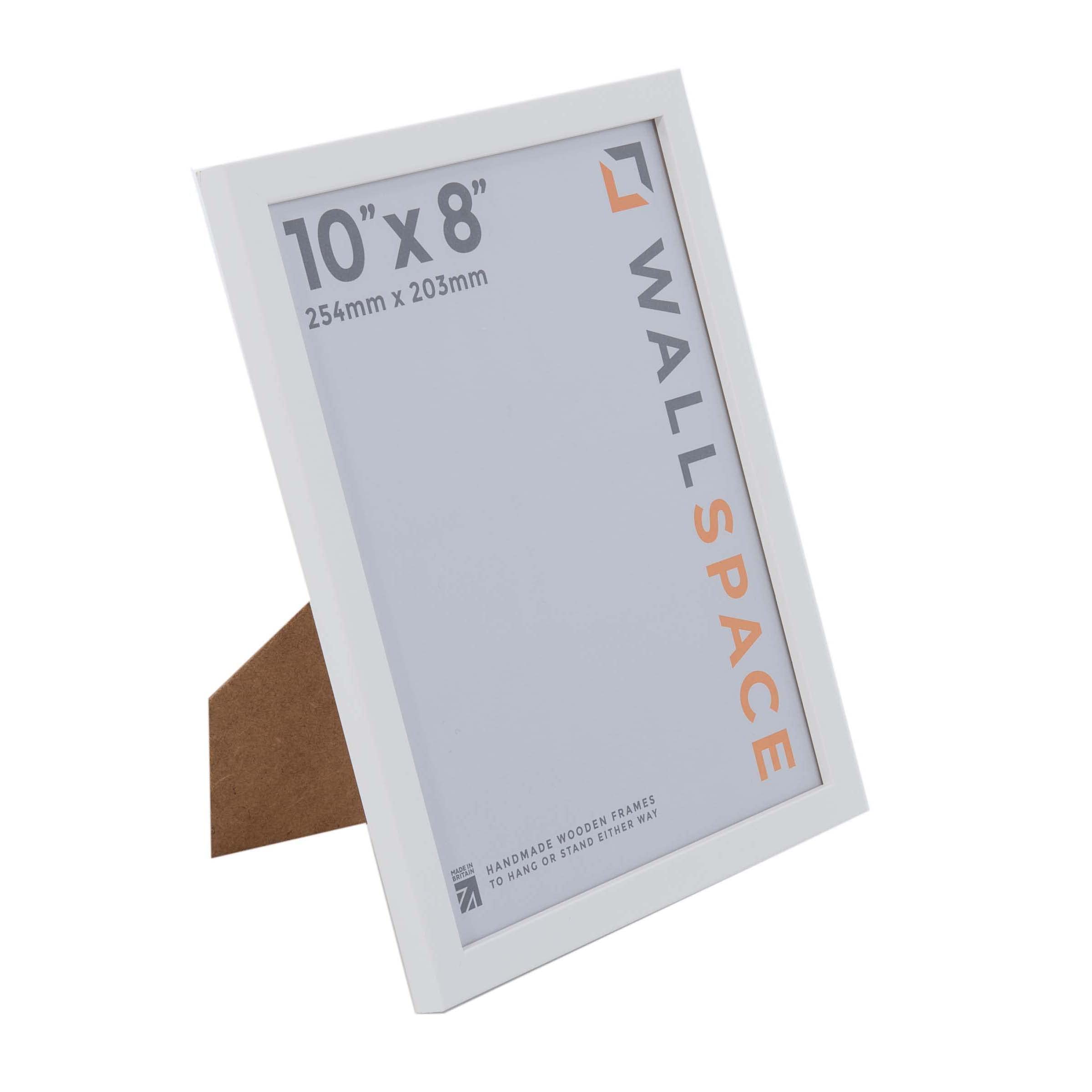 Wall Space Thin 10x8 White Picture Frame | White 8x10 Photo Frame | 10 x 8 inch | 254x203mm | 25.4x20.3cm | Solid Wood Wooden with Real Glass | Handmade in UK — image 1