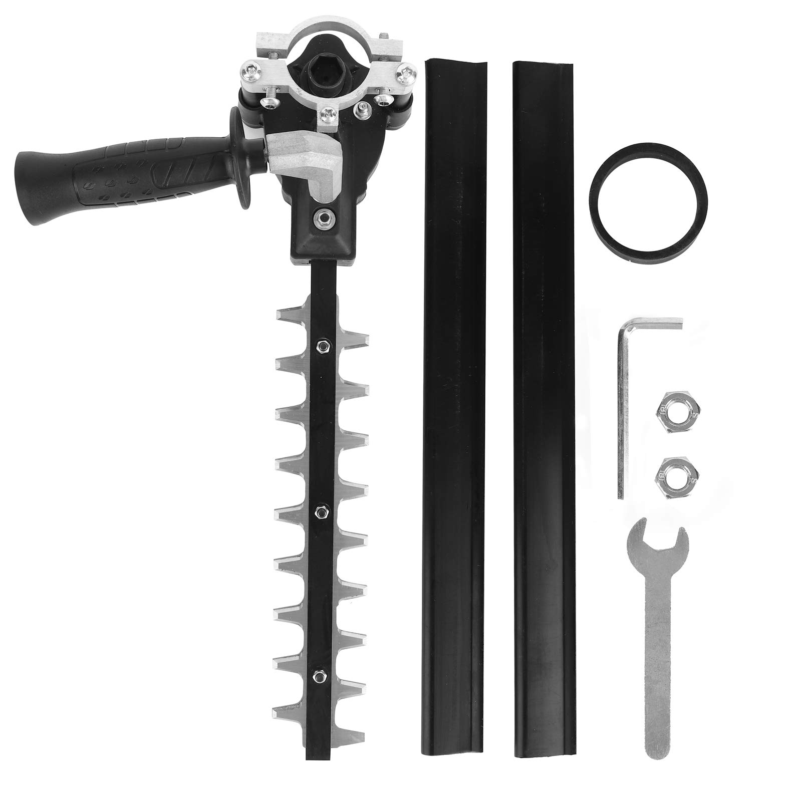 Universal 31cm Steel Hedge Trimmer Blade Attachment, 9-Tooth Adapter Head with Angle Conversion for Electric Trimmers, Branch Pruning