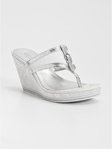 guess wedges white