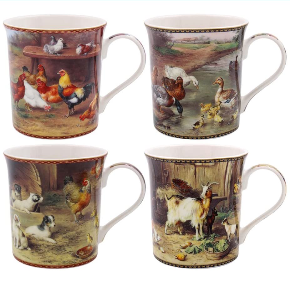 Lesser & Pavey Edgar Hunt Paintings Mug Boxed Gift Set | Assorted Coffee Gift Mug Set for Hot Drinks | Set of 4 Mugs