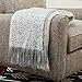 Rivet Oversized Ombre Stripe Brushed Weave Throw Blanket, 60