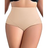 Atarla Plus Size High Waisted Shapewear Briefs Cotton Tummy Control Underwear Cotton Crotch Stretch Panties