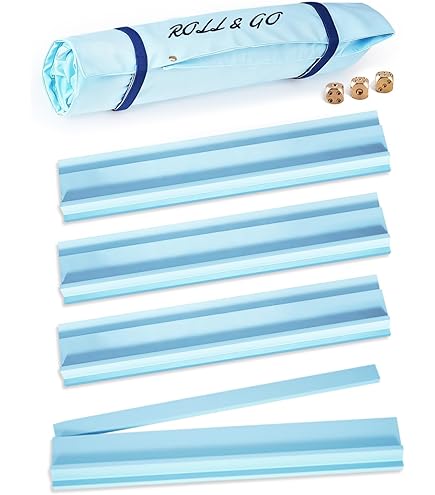 4PCS Mahjong Racks With Pushers (Dark Blue) For 166 American