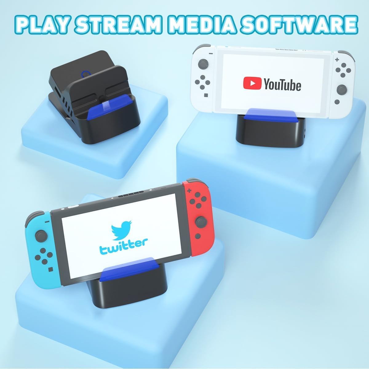 Switch TV Docking Station for Nintendo Switch/OLED, Portable Switch TV Dock Support 1080P HDMI Adapter, Replacement Switch OLED Dock with USB 3.0 Port Travel Dock