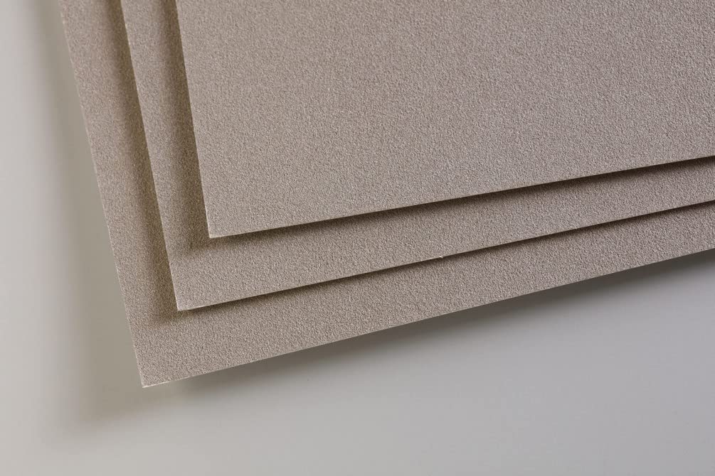 Clairefontaine 696019C - One Pastelmat Paper Pack - 5 Sheets Special Card for Dry Pastels - Dimensions: A3 29.7x42 cm 360g - Dark Grey - Ideal for Pastels